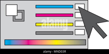 Grafik Designer Farbpalette Zusammensetzung Vector Illustration Stock Vektor