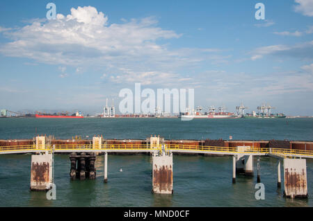 Pier und Kohle Hafen im Hafen von Vancouver, Vancouver, British Columbia, Kanada. Stockfoto