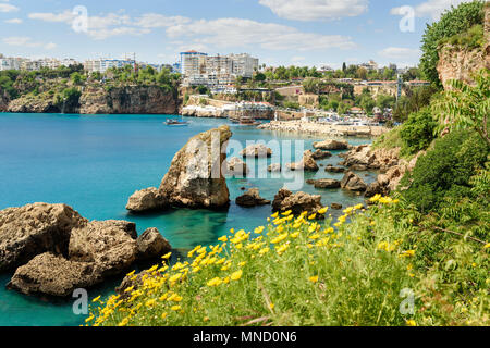 Blick auf die Altstadt Marina oder Hafen in Antalya Kaleici. Türkei Stockfoto