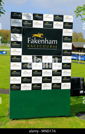 Fakenham Rennbahn, Zeichen, Paddock, Pferderennen, Norfolk, England, Großbritannien Stockfoto