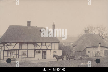 Vintage Foto des Red Lion Public House, Chalton, Hampshire, England, Großbritannien Stockfoto