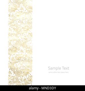 Vector Illustration mit Goldfolie OM mandalas Muster auf weißem Hintergrund mit kopieren. Zen card Vorlage Hintergrund. Stock Vektor