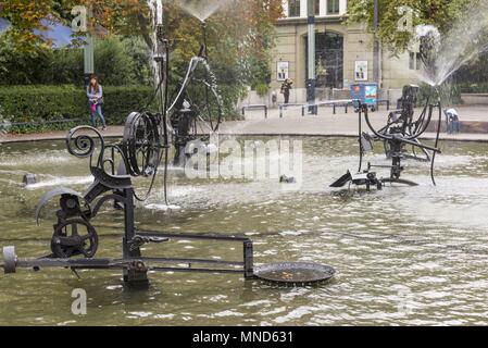 Basel Basel Basilea Tinguely-brunnen August 2017 | Verwendung weltweit Stockfoto