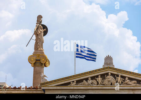 Statue der Athene an der Akademie von Athen, Griechenland Stockfoto