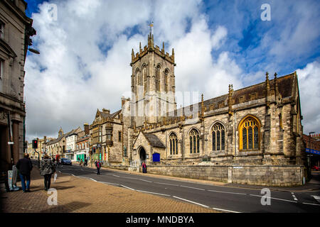 St. Peters Kirche in High Street, Dorchester, Dorset, Großbritannien am 16. April 2018 getroffen Stockfoto