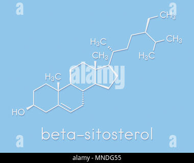 Beta-sitosterin Phytosterine Molekül. In der Behandlung der benignen Prostatahyperplasie (BPH) und hohe Cholesterinwerte untersucht. Skelettmuskulatur Formel. Stockfoto