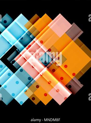 Bunte Dreiecke und Pfeile auf dunklem Hintergrund. Bunte Dreiecke und Pfeile auf dunklem Hintergrund. Vector Illustration Stock Vektor