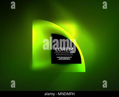Abstract vector runde Banner. Abstract vector runde Banner, leuchtende runde Elemente, geometrische Form abstrakt Hintergrund, Farbe grün Stock Vektor