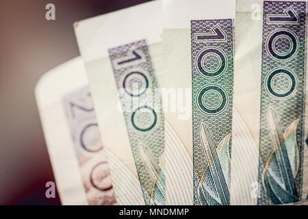 500 der polnische Zloty. Ganz in der Nähe. 500 PLN Stockfoto