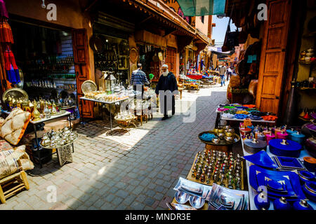 Allgemeine Szene in der Medina in Marrakesch, Marokko, Nordafrika Stockfoto