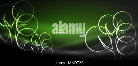 Vektor neon leuchtenden Baum Hintergrund. Vektor neon leuchtenden Baum, Natur Umwelt Hintergrund Stock Vektor