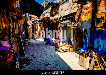 Allgemeine Szene in der Medina in Marrakesch, Marokko, Nordafrika Stockfoto