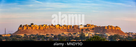 Panorama von Jaisalmer Fort als das Goldene Fort Sonar quila, Rajasthan, Indien Stockfoto