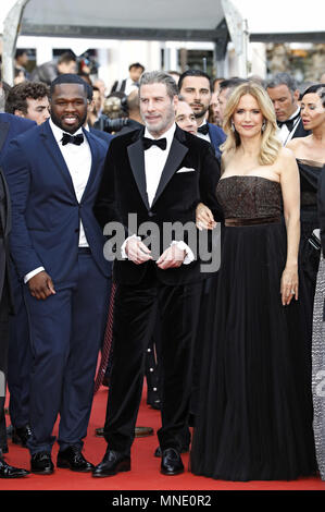 Curtis James Jackson III/50 Cent, John Travolta und Kelly Preston an der 'Solo: ein Star Wars Story' Premiere während der 71St Cannes Film Festival im Palais des Festivals am 15. Mai 2018 in Cannes, Frankreich | Verwendung weltweit Stockfoto