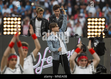 Ofenbach ausführen, bevor die UEFA Europa League Finale zwischen Marseille und Atletico Madrid im Parc Olympique Lyonnais am 16. Mai 2018 in Lyon, Frankreich. (Foto von Daniel Chesterton/phcimages.com) Stockfoto