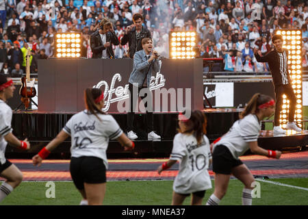 Ofenbach ausführen, bevor die UEFA Europa League Finale zwischen Marseille und Atletico Madrid im Parc Olympique Lyonnais am 16. Mai 2018 in Lyon, Frankreich. (Foto von Daniel Chesterton/phcimages.com) Stockfoto