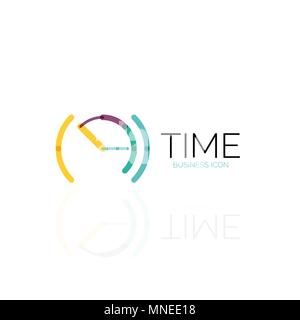 Vektor abstrakte logo Idee, Konzept oder clock Business Icon. Kreative Logo Design Template. Vektor abstrakte logo Idee, Konzept oder clock Business Icon. Kreative Logo Design Template, linear flach thin line Design Stock Vektor