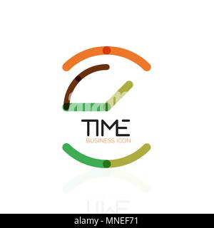 Vektor abstrakte logo Idee, Konzept oder clock Business Icon. Kreative Logo Design Template. Vektor abstrakte logo Idee, Konzept oder clock Business Icon. Kreative Logo Design Template, linear flach thin line Design Stock Vektor