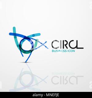 Abstrakte swirl Linien Symbol, Kreis logo Symbol. Abstrakte swirl Linien Symbol, Kreis logo Symbol. Vektor minimale lineare Design Stock Vektor