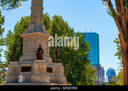 Boston, Massachusetts, USA - 12. September 2016: Nahaufnahme von Soldaten und Sailors Monument, das sich in der Boston Common entfernt, 1877 gewidmet, der in den Speicher Stockfoto