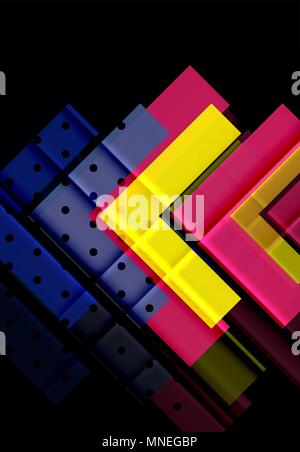 Farbe Pfeile auf schwarzen Hintergrund. Farbe Pfeile auf schwarzen Hintergrund. Vector Illustration Stock Vektor