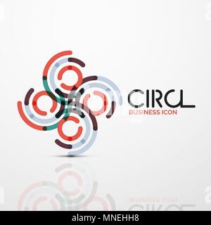 Abstrakte swirl Linien Symbol, Kreis logo Symbol. Abstrakte swirl Linien Symbol, Kreis logo Symbol. Vektor minimale lineare Design Stock Vektor