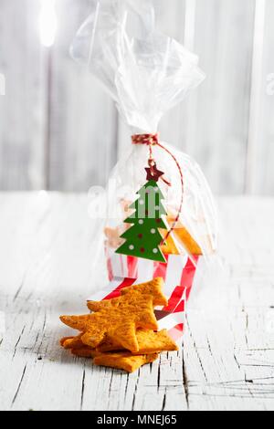 Weihnachten Kekse als Geschenk zu geben Stockfoto
