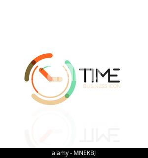 Vektor abstrakte logo Idee, Konzept oder clock Business Icon. Kreative Logo Design Template. Vektor abstrakte logo Idee, Konzept oder clock Business Icon. Kreative Logo Design Template, linear flach thin line Design Stock Vektor