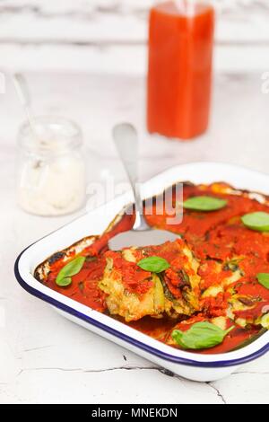 Italienischer Zucchini parmigiana Stockfoto