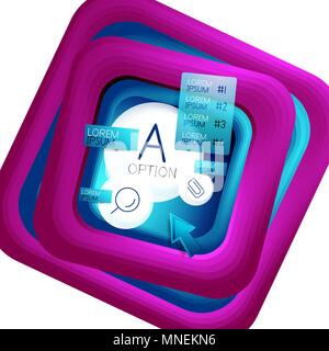 Drehende Wirbel quadratische Hintergrund, Farbe Rechtecke mit Stepping blending Effekt mit Probe Infografiken oder Slogan. Business Präsentation Vorlage. Vektor Zusammenfassung Hintergrund. Drehende Wirbel quadratische Hintergrund, Farbe Rechtecke mit Stepping blending Effekt mit Probe Infografiken oder Slogan. Business Präsentation Vorlage. Vektor Zusammenfassung Hintergrund mit 3d-Quadrat Effekt für Report Cover Design, Buch Front page Design, geometrische Poster, Business oder Party Flyer, Website oder Werbung Banner Stock Vektor