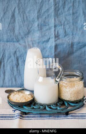 Reis und Reis Milch Stockfoto