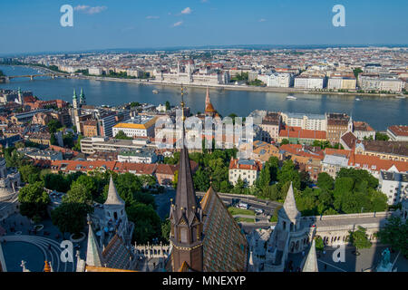 Blick auf die Stadt Budapest von oben Stockfoto