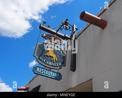 Taberna del Caballo spanisches Restaurant an der St. George Street, St. Augustine, Florida, USA, 2018, © katharine Andriotis Stockfoto