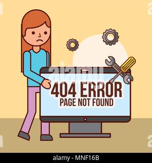 Fehler 404 Seite nicht gefunden Stock Vektor