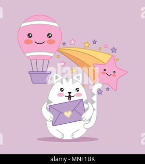 Kawaii cartoon Bild Stock Vektor