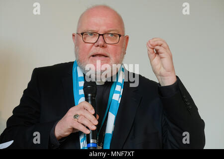 Römisch-katholische Kardinal Reinhard Marx, der Vorsitzende der Katholischen Deutschen Bischofskonferenz, während die 101 Katholikentag am 13. Mai 2018 in Münster, Deutschland Stockfoto