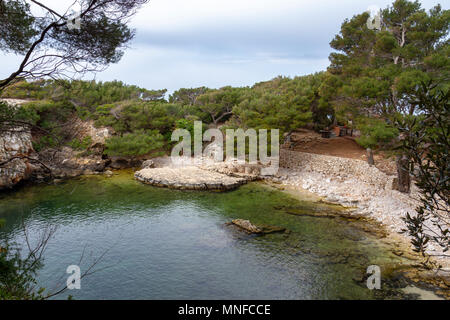 Das Tote Meer Pool auf der Insel Lokrum, in der Adria, Dubrovnik, Kroatien. Stockfoto