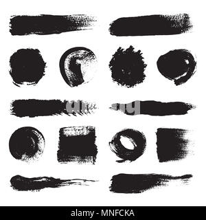 Einstellen der schwarzen Pinsel. Vector Illustration und Grafik Sammlung Stockfoto