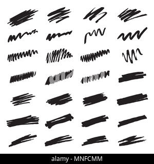 Einstellen der schwarzen Pinsel. Vector Illustration und Grafik Sammlung Stockfoto