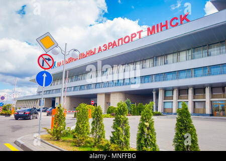 MINSK, Weißrussland - 01 Mai 2018: Minsk National Airport früheren Namen Minsk-2 ist der Hauptflughafen in Weißrussland liegt 42 km östlich der Hauptstadt Minsk Stockfoto