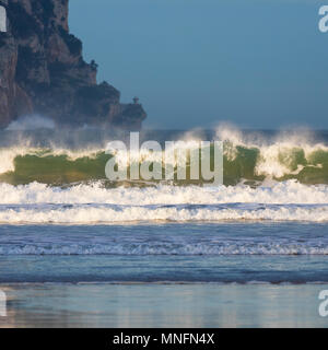 El Pescador Leuchtturm von La Salvé Strand, Laredo, Biscaya, Kantabrien, Spanien, Europa Stockfoto