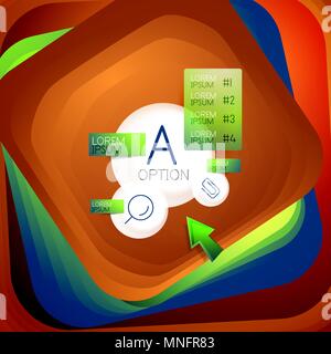 Drehende Wirbel quadratische Hintergrund, Farbe Rechtecke mit Stepping blending Effekt mit Probe Infografiken oder Slogan. Business Präsentation Vorlage. Vektor Zusammenfassung Hintergrund. Drehende Wirbel quadratische Hintergrund, Farbe Rechtecke mit Stepping blending Effekt mit Probe Infografiken oder Slogan. Business Präsentation Vorlage. Vektor Zusammenfassung Hintergrund mit 3d-Quadrat Effekt für Report Cover Design, Buch Front page Design, geometrische Poster, Business oder Party Flyer, Website oder Werbung Banner Stock Vektor