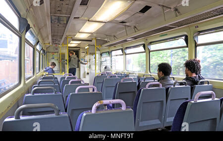 Northern Rail Pacer alten Waggon, Birkenholz, Warrington, Cheshire, England, Großbritannien Stockfoto