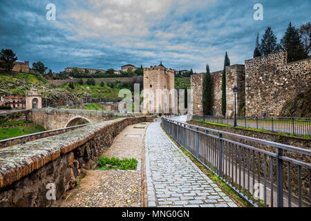 Alcantara Brücke in Toledo, Spanien Stockfoto