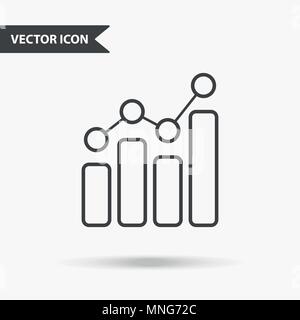 Modern und einfach Vector Illustration eines Graph Icon mit Punkten. Flaches Bild mit dünnen Linien zur Anwendung, Präsentation, Website, Business presentat Stock Vektor
