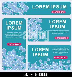 Badezimmer banner Hintergrund blau Stock Vektor