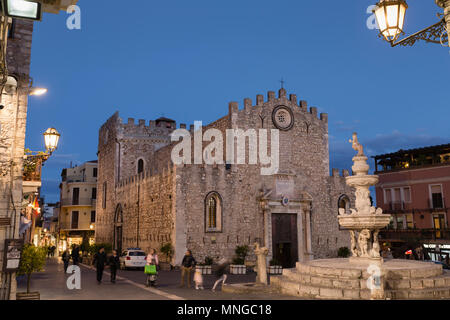 Duomo (Kathedrale) von Taormina, Sizilien. Stockfoto