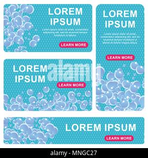 Badezimmer banner Hintergrund blau Stock Vektor