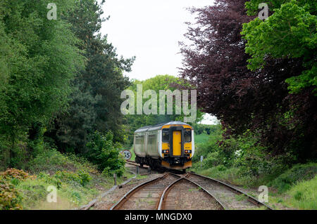 East Suffolk Eisenbahnlinie, Leiston, Suffolk, England. Stockfoto