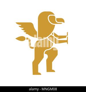 Griffin heraldischen Symbol. Zeichen Tier für Wappen. Vector Illustration Stock Vektor